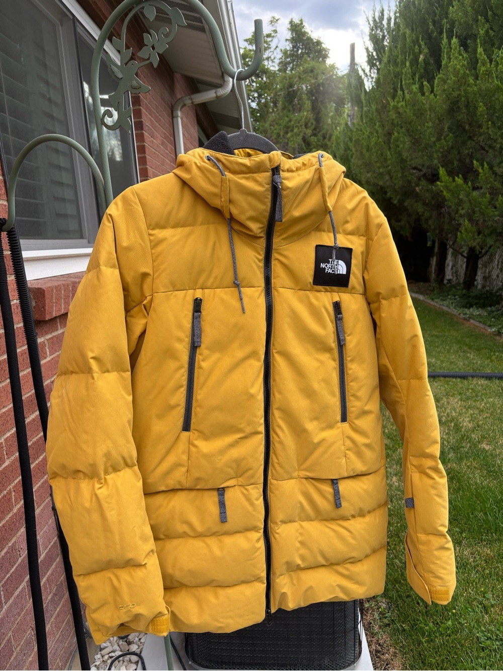 The North Face Women’s Down Pallie Yellow Hooded Puffer Jacket Med Excellent